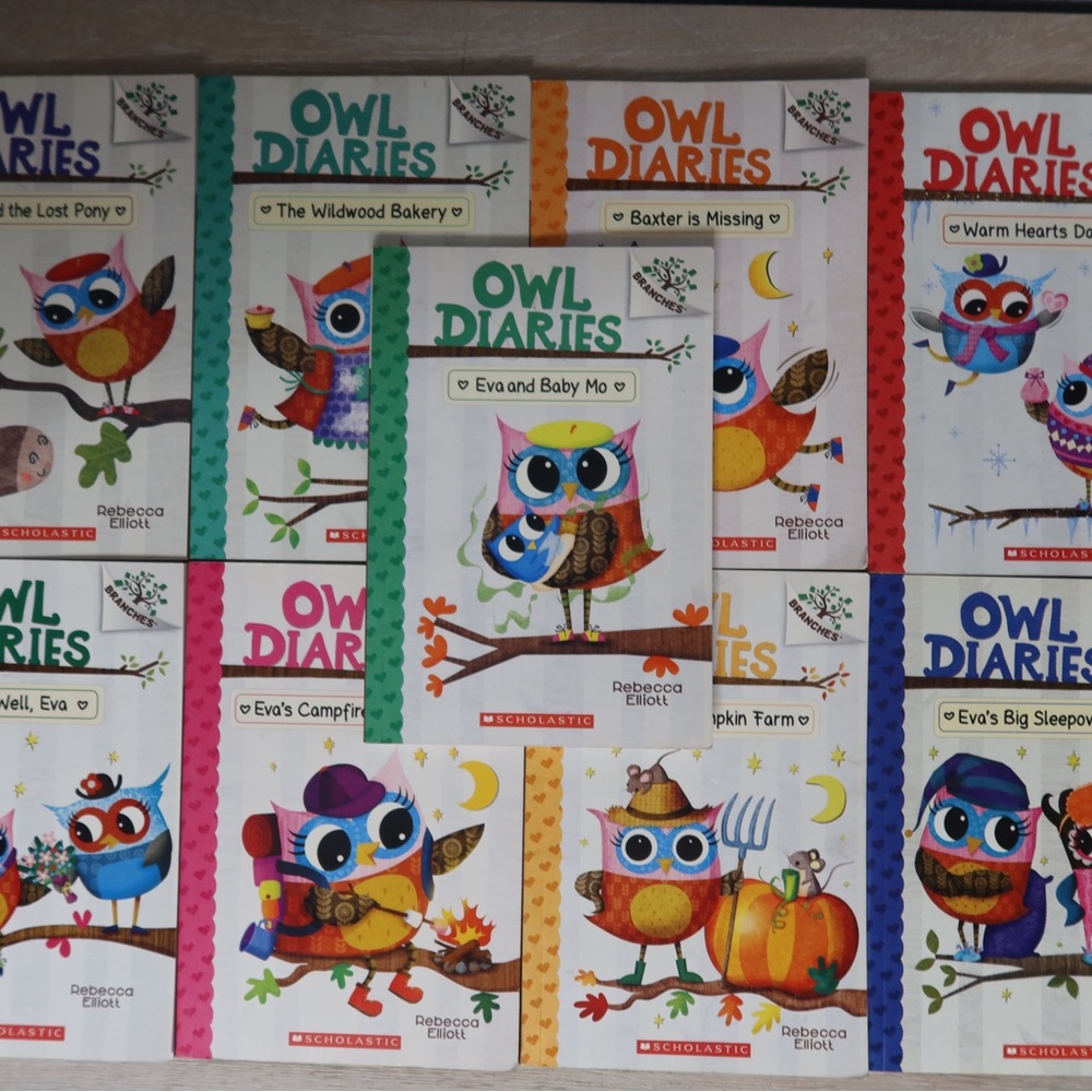 9 owl diaries books (books 5-12 and book 16)